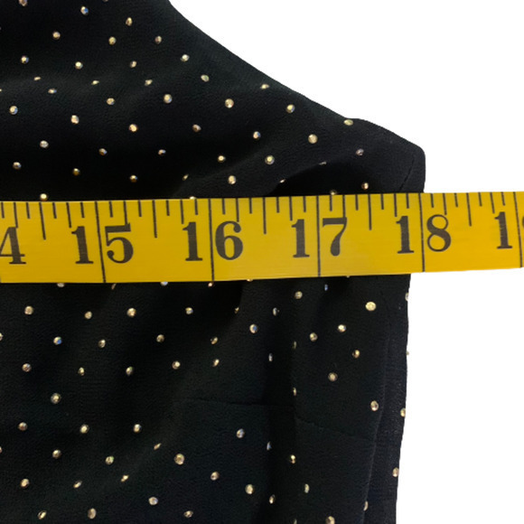 CACHÉ Black & Gold Metallic Polka-Dot Romper - Picture 16 of 16